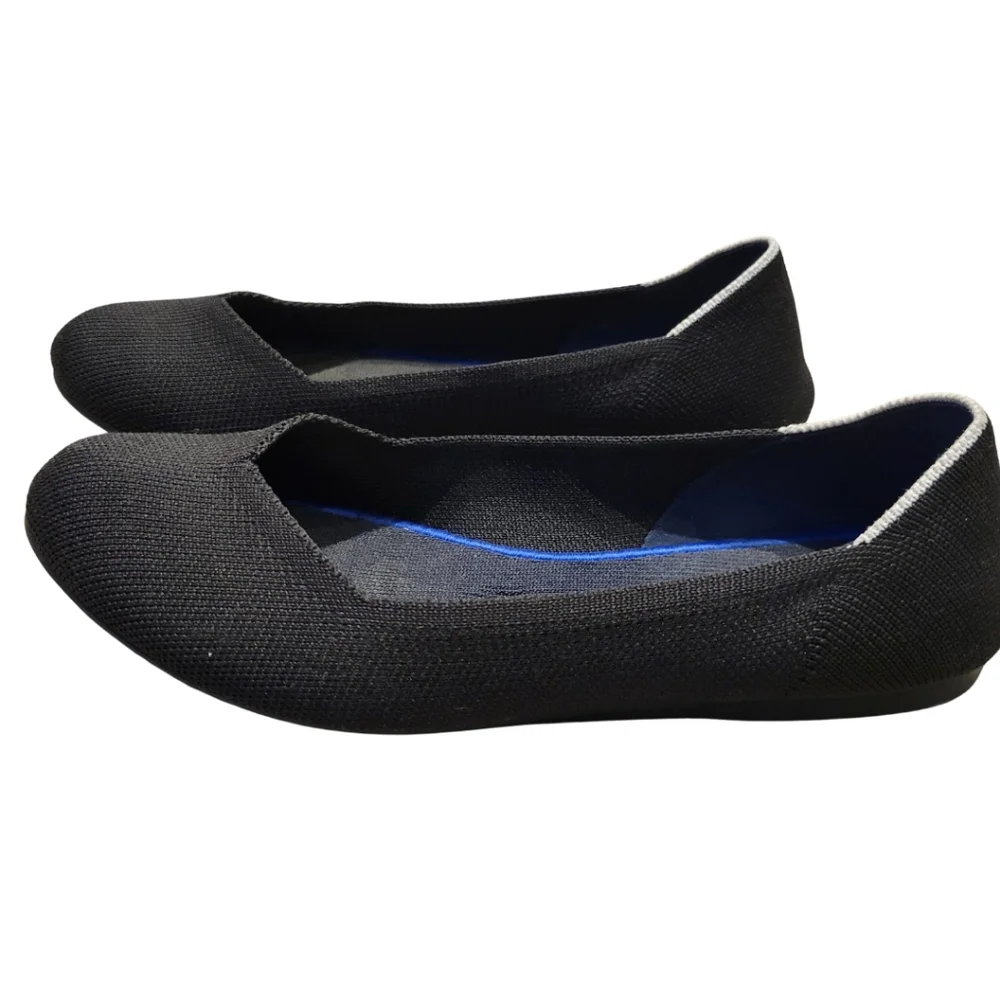 Rothy's The Flat Round Toe Black Retired White Halo